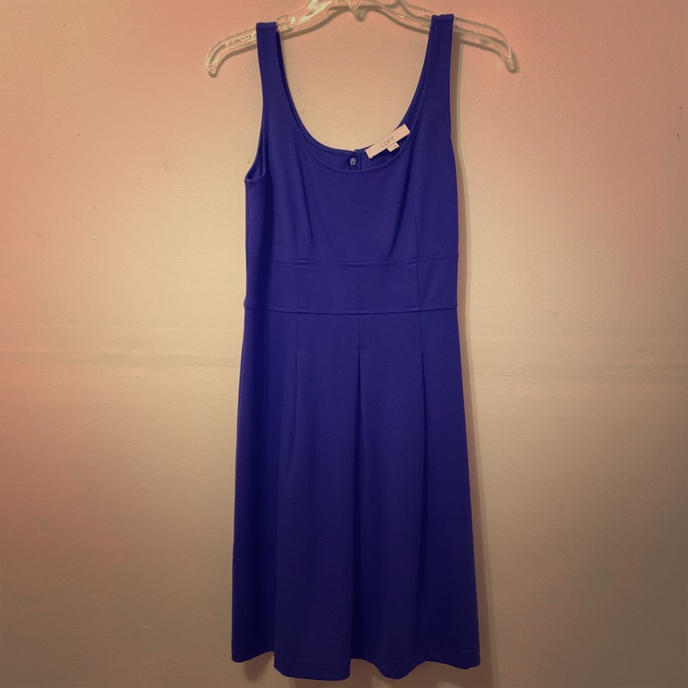 LOFT blue A-Line midi dress